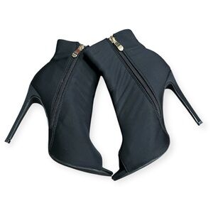 Open Toe Black Stiletto Ankle Boots